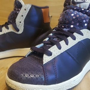 NIKE DEEP PURPLE SPARKLE TONGUE HIGH TOPS 7 2008